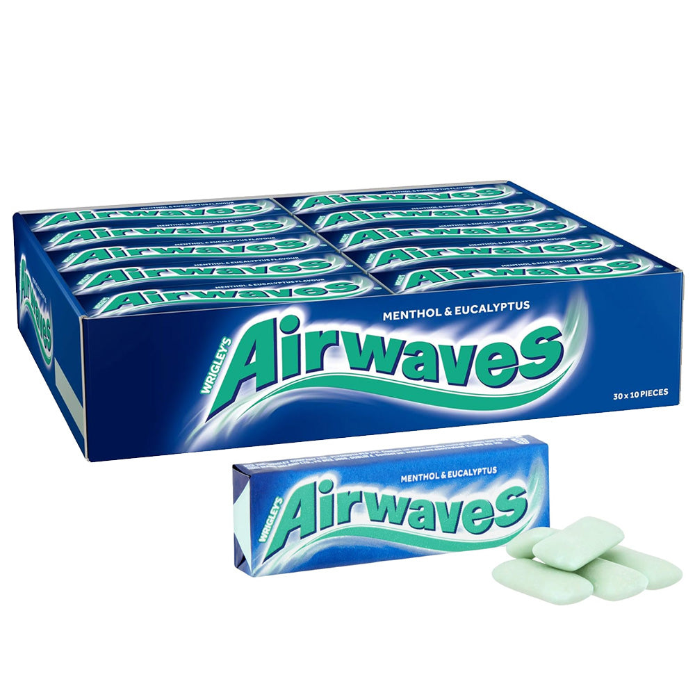 Airwaves Menthol & Eucalyptus Sugarfree Chewing Gum 30 x 14g Packs