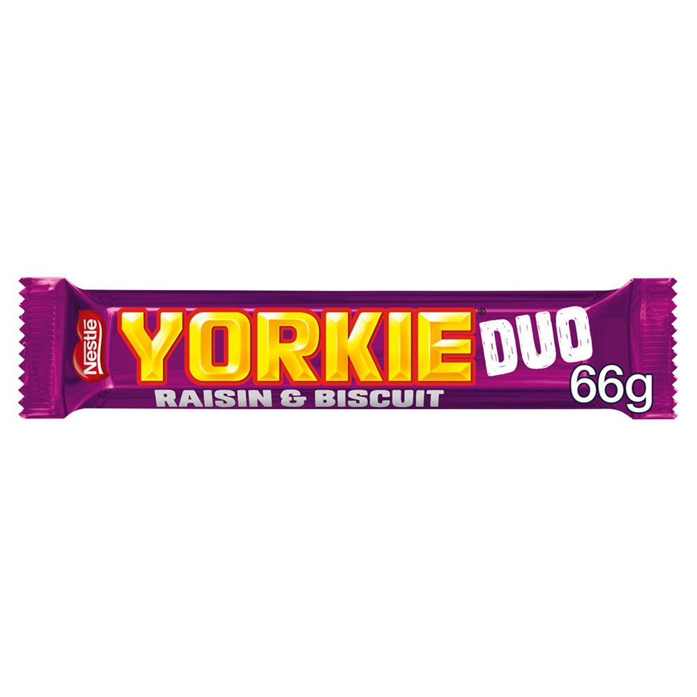 Yorkie Raisin & Biscuit Chocolate Duo Bar 66g