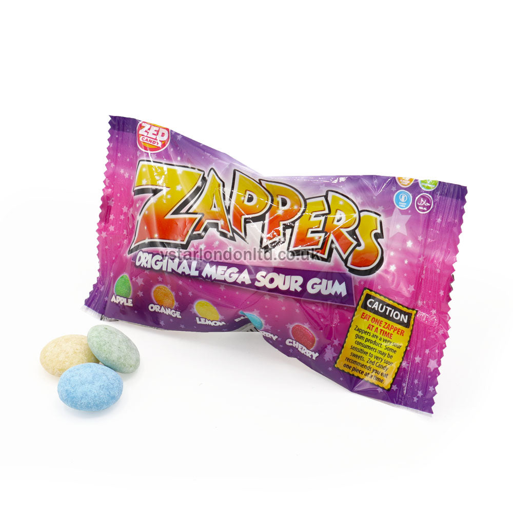Zed Candy Zappers Mega Sour Gum 50g PMP (24 Bags) – Original Flavour