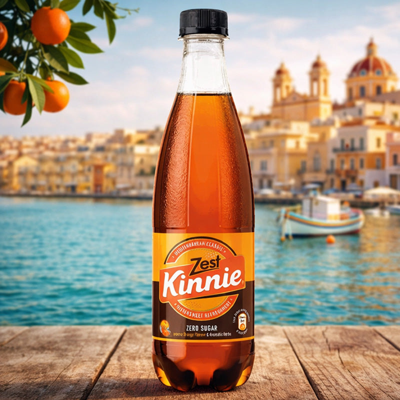 Kinnie Zest Orange & Herb Soft Drink 500ml Bottles (Box of 12 Bottles)