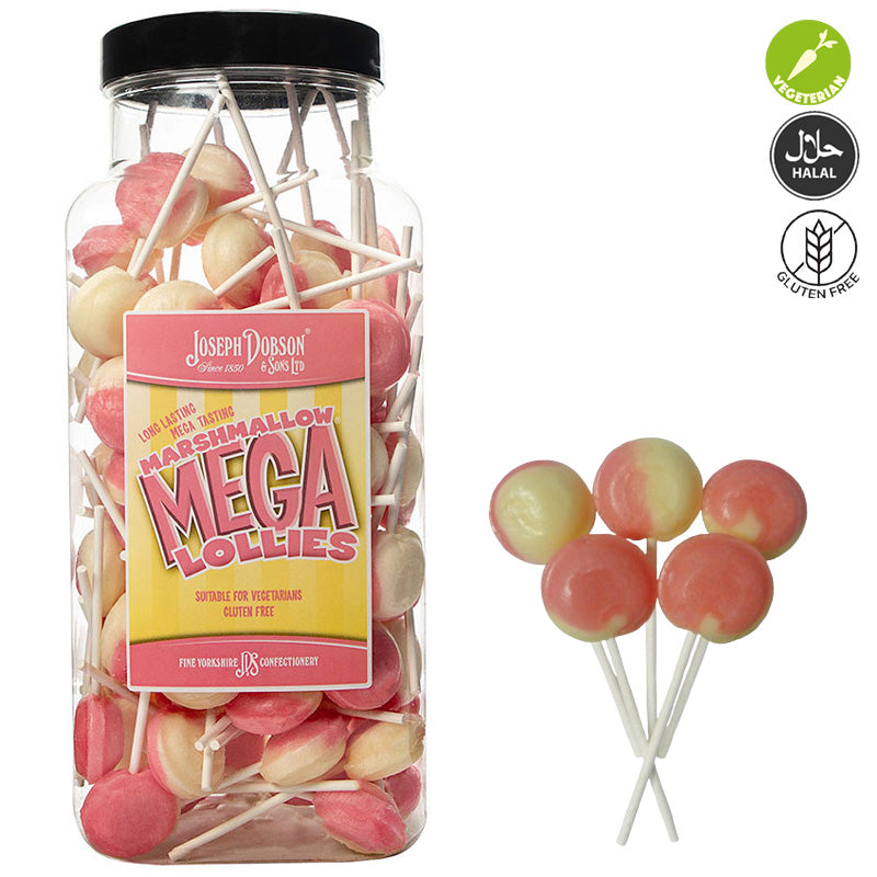 Dobsons Mega Lollies Jar 1.9kg Fruity Flavour Sweets Bulk Jar