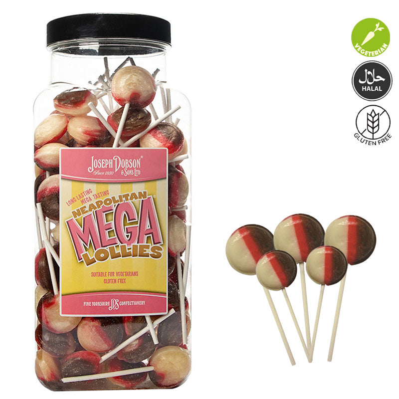 Dobsons Mega Lollies Jar 1.9kg Fruity Flavour Sweets Bulk Jar