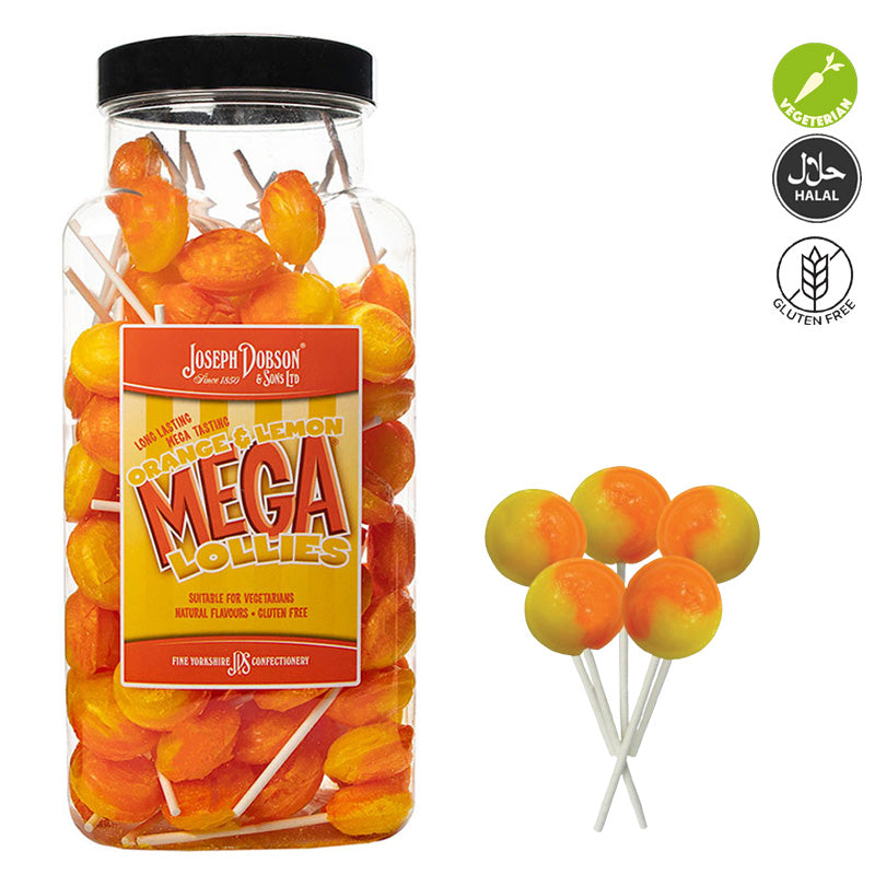Dobsons Mega Lollies Jar 1.9kg Fruity Flavour Sweets Bulk Jar