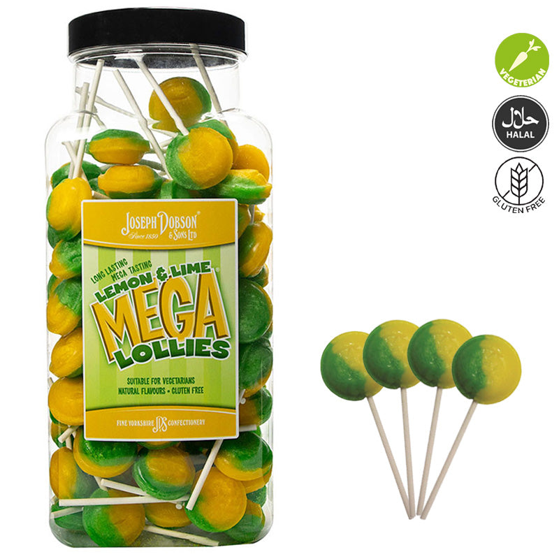 Dobsons Mega Lollies Jar 1.9kg Fruity Flavour Sweets Bulk Jar