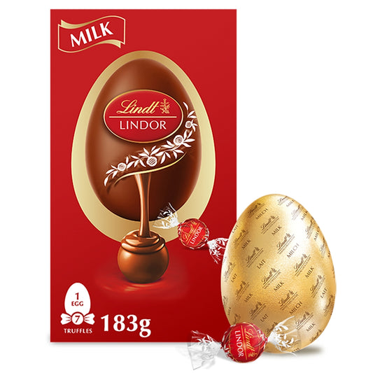 Lindt Lindor Milk Chocolate Egg With Lindor Milk Truffles 183g