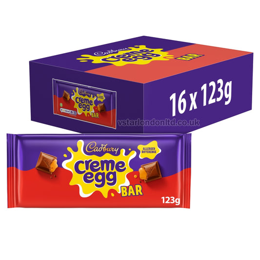 Cadbury Creme Egg Chocolate Bar 123g (Pack of 16) - Rich, Gooey, and Delicious