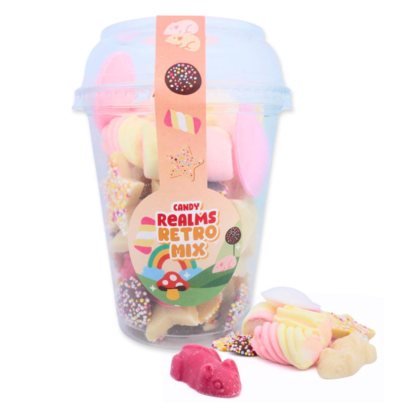 Candy Realms Retro Mix Candy Cups 155g (Box of 8)