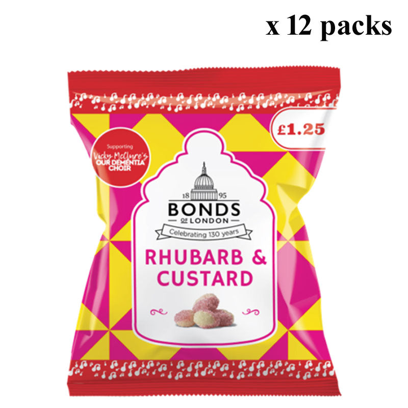 Bonds Classic Sweets 130g PMP| Rhubarb Custard Pear Drops Jelly Beans Fruit Pastilles (Box of 12)