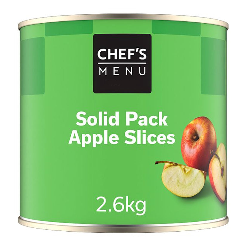Chef's Menu Solid Pack Apple Slices 2.6kg Tin 32 Servings