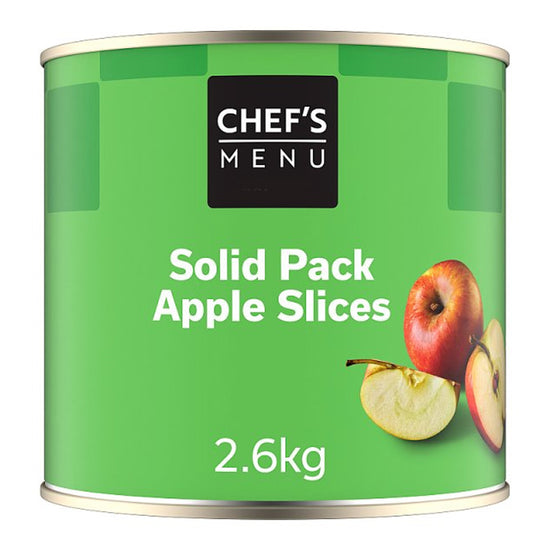 Chef's Menu Solid Pack Apple Slices 2.6kg Tin 32 Servings