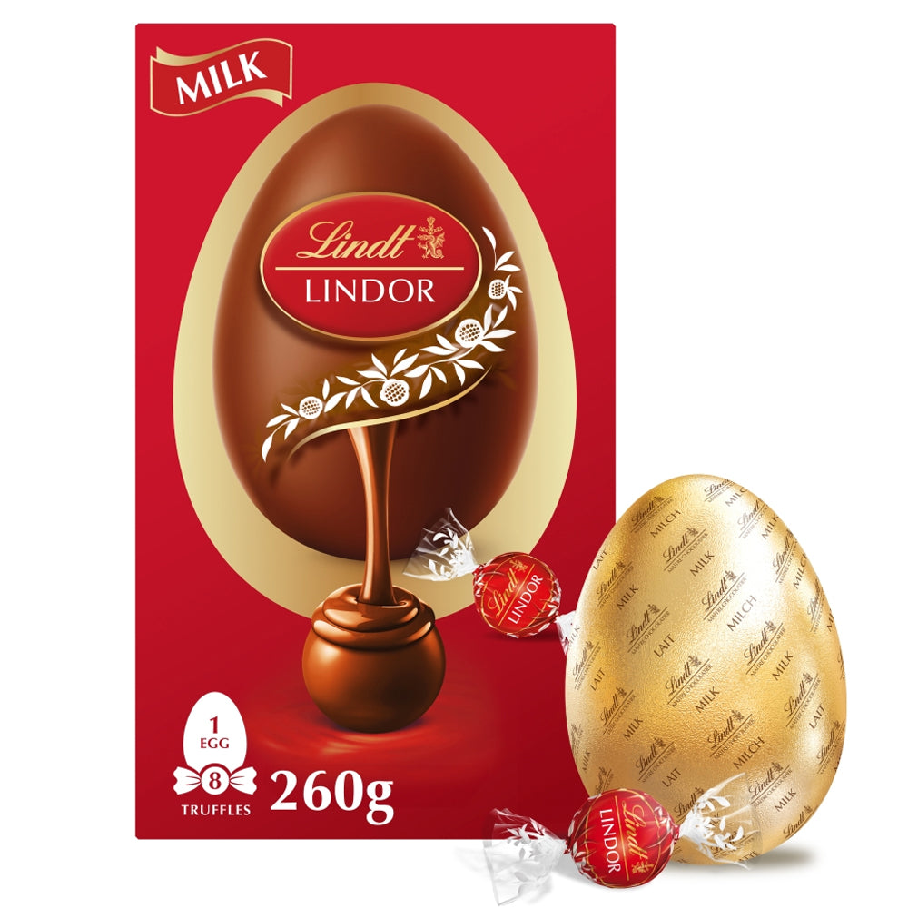 Lindt Milk Chocolate Easter Egg with Lindor Milk Truffles 260g