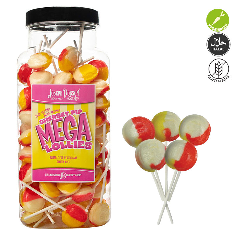 Dobsons Mega Lollies Jar 1.9kg Fruity Flavour Sweets Bulk Jar