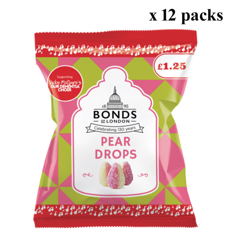 Bonds Classic Sweets 130g PMP| Rhubarb Custard Pear Drops Jelly Beans Fruit Pastilles (Box of 12)