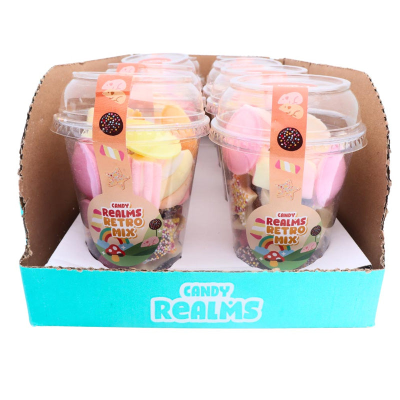 Candy Realms Retro Mix Candy Cups 155g (Box of 8)