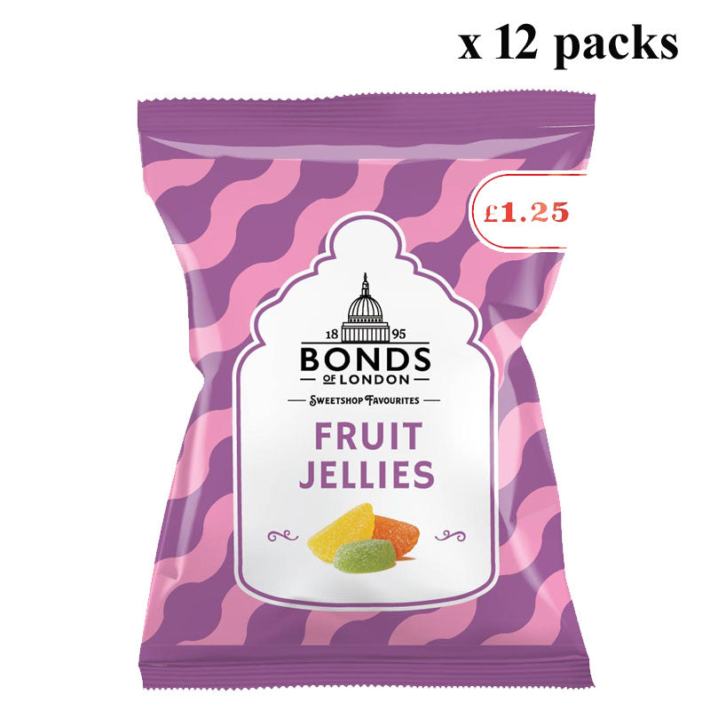 Bonds Classic Sweets 130g PMP| Rhubarb Custard Pear Drops Jelly Beans Fruit Pastilles (Box of 12)