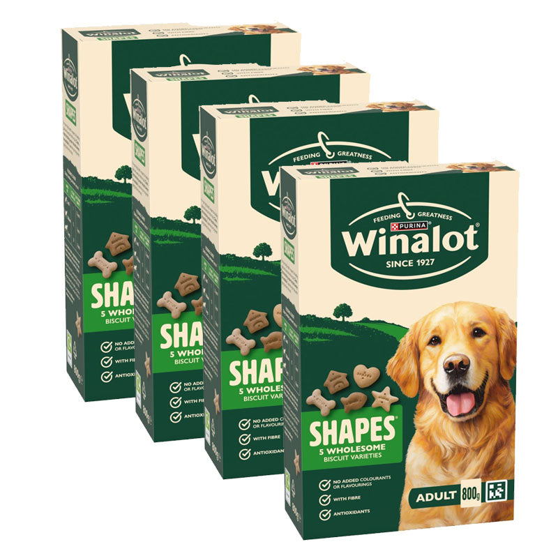 WINALOT Shapes Dog Biscuits 800g Crunchy Dog Treat Biscuits (2 & 4 Boxes)