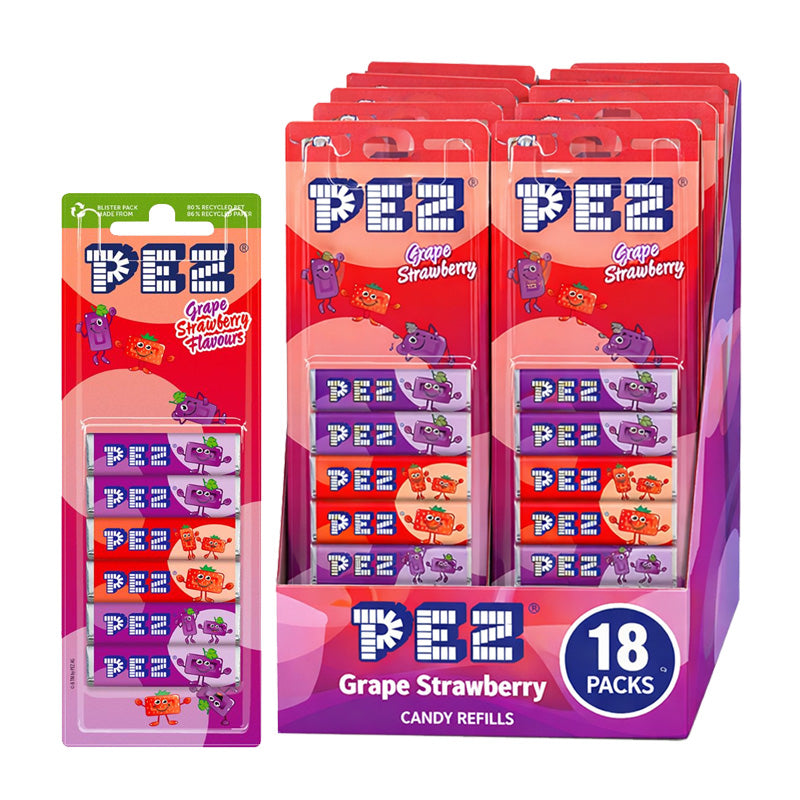PEZ Candy Refills Mixed Flavours 51g 6 & 8 refill Assorted Sweets Collection (Box of 18 packs)