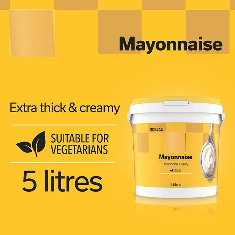Chef's Menu Mayonnaise 5L Tub Extra Thick & Creamy Vegetarian