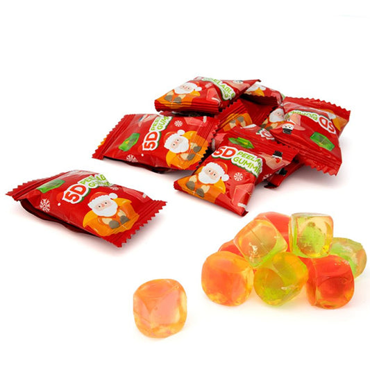 Kingsway 5D Christmas Peelable Gummies 1kg Fruit Flavour Individually Wrapped