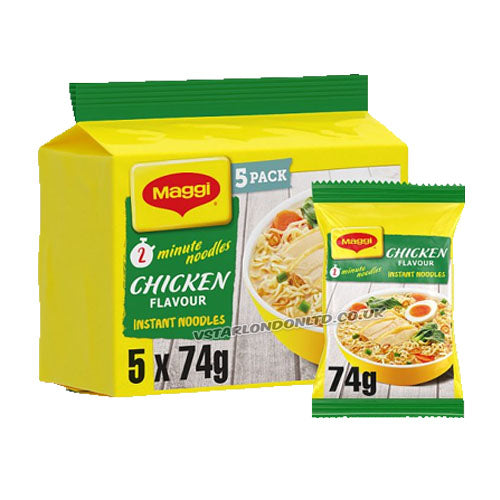Maggi 2 Minute Instant Noodles – Curry & Chicken Flavours Multipack & Singles (box of 6 packs)