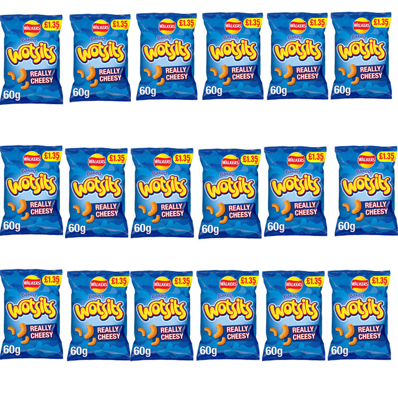 Walkers Wotsits Cheese Sharing Crisps 60g PMP x 18 Packs