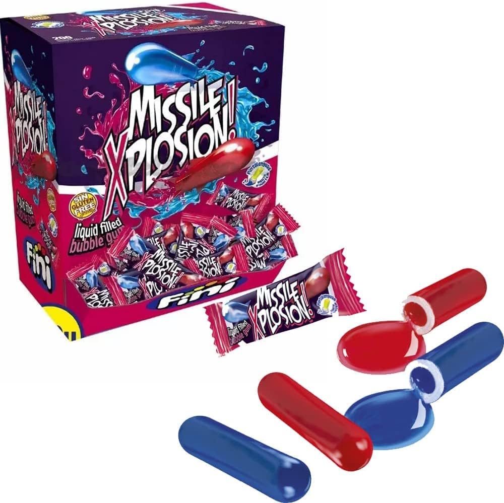 FINI Missile XPLOSION! Liquid Filled Bubblegum (Pack Of 200)