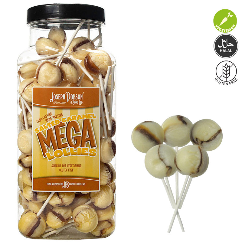Dobsons Mega Lollies Jar 1.9kg Fruity Flavour Sweets Bulk Jar