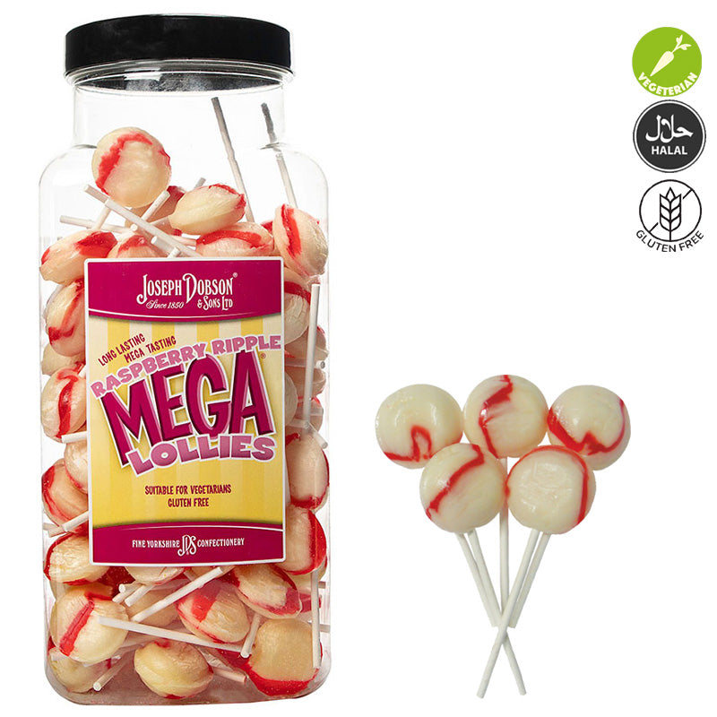 Dobsons Mega Lollies Jar 1.9kg Fruity Flavour Sweets Bulk Jar