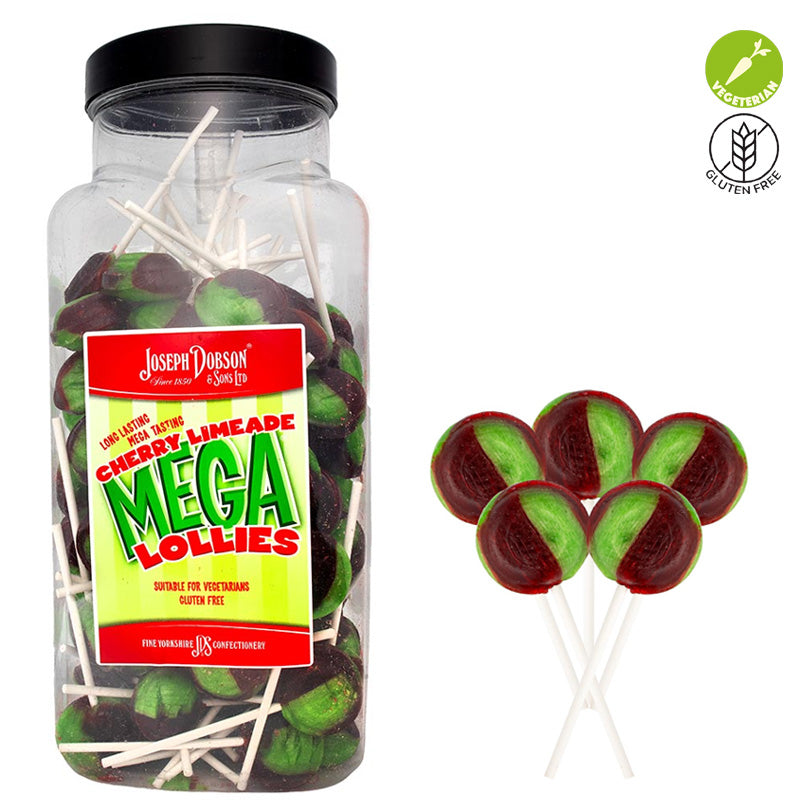 Dobsons Mega Lollies Jar 1.9kg Fruity Flavour Sweets Bulk Jar