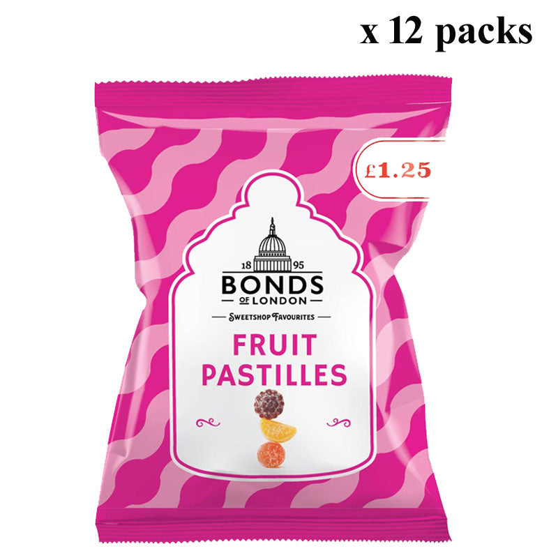 Bonds Classic Sweets 130g PMP| Rhubarb Custard Pear Drops Jelly Beans Fruit Pastilles (Box of 12)