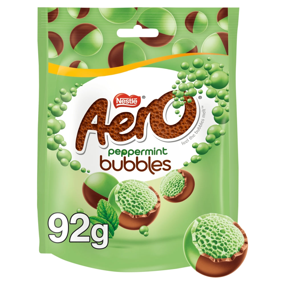 Aero Bubbles Peppermint Sharing Bag 92g (Box of 8)