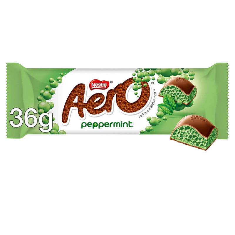 Aero Bubbly Peppermint Mint Milk Chocolate Bar 36g (12 & 24 Bars)