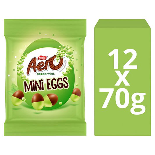 Aero Peppermint Milk Chocolate Easter Mini Eggs 70g (Box of 12)