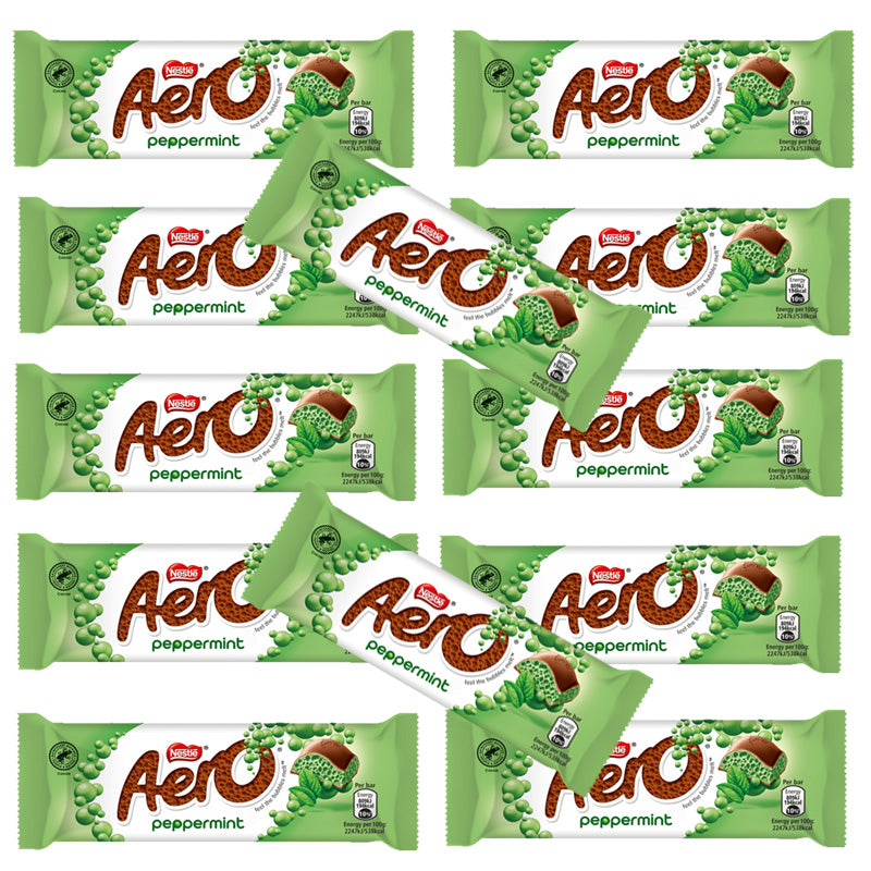 Aero Bubbly Peppermint Mint Milk Chocolate Bar 36g (12 & 24 Bars)