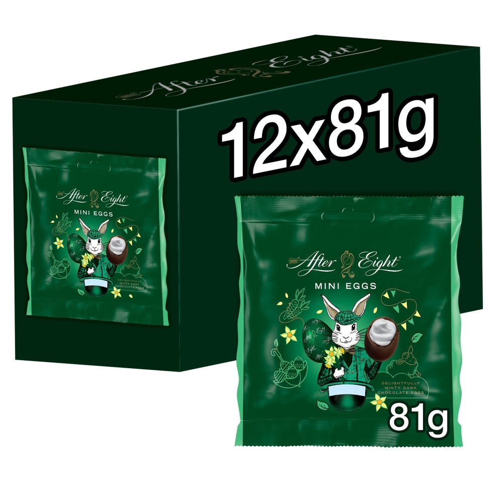After Eight Dark Mint Chocolate Mini Eggs Sharing Bag 81g (12 Bags)