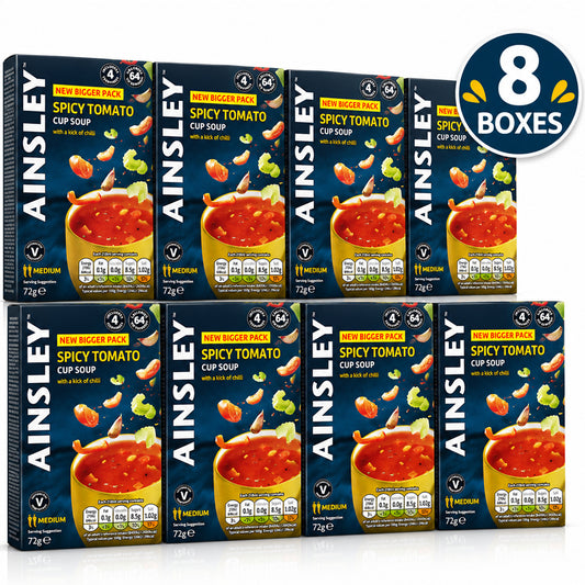 Ainsley Harriott Spicy Tomato Cup Soup 4 Pack (Case of 8)