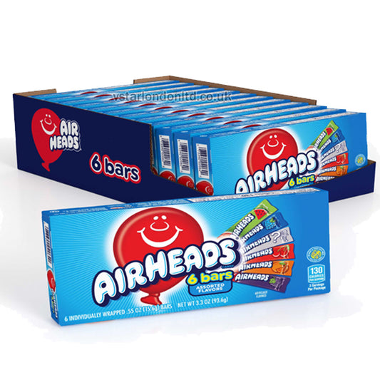Airheads 6 Bars Theatre Box 94g(Pack of 12 Boxes)