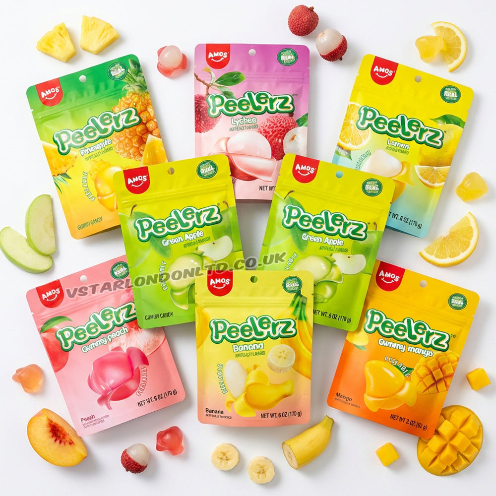 Amos Peelerz Gummy Candy Random Mixed 65g (6 & 12 Bags)