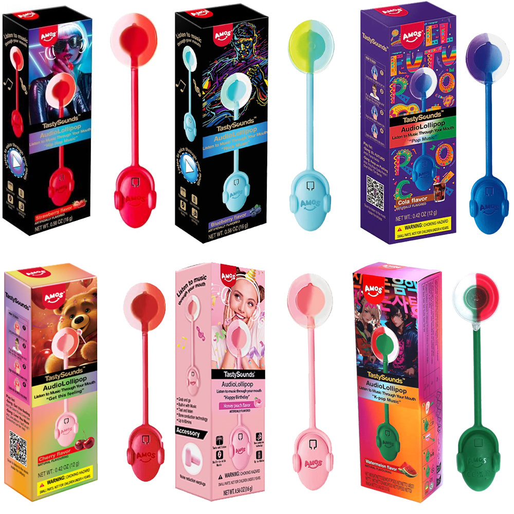 Amos TastySounds Audio Lollipops Random Mixed Pack (2, 3 & 5 Lollipops)