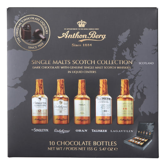 Anthon Berg Single Malt Whisky Chocolate Liqueurs 10 Piece Box 155g