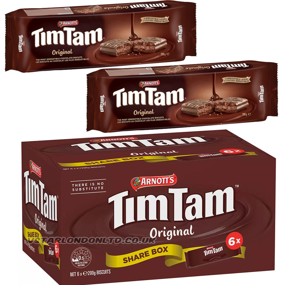 Arnott’s Tim Tam Original Chocolate Biscuits 6 x 200g | Real Chocolate ...