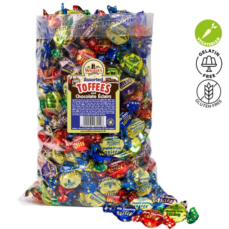Walkers Nonsuch Toffees Eclairs Assorted Flavours 2.5kg Bulk Sweet Range