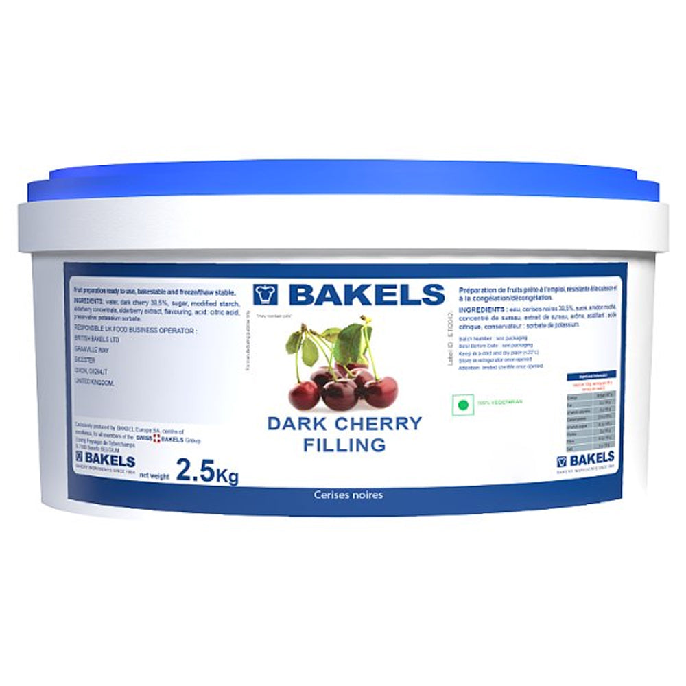 Bakels Dark Cherry Filling 2.5kg – Bakery Fruit Filling Vegetarian