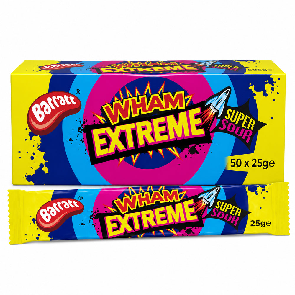 Barratt Wham Extreme Raspberry Sour Bars 50 x 25g