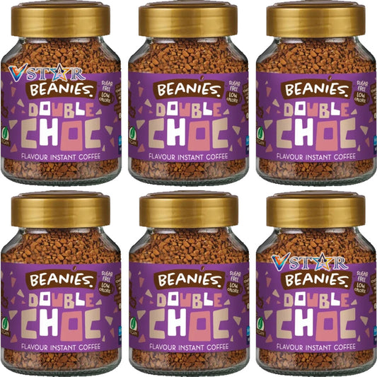 Beanies Double Chocolate Flavoured Instant Coffee Jars 6x50g