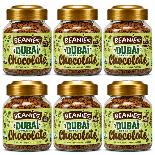 Beanies Dubai Style Chocolate Flavoured Instant Coffee 50g (Pack of 6)
