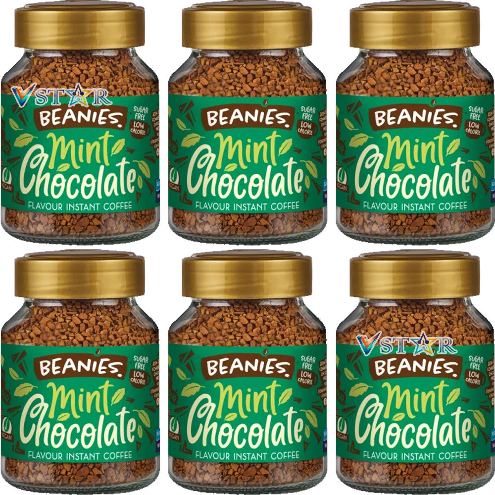 Beanies Mint Chocolate Flavoured Instant Coffee Jars 6x50g