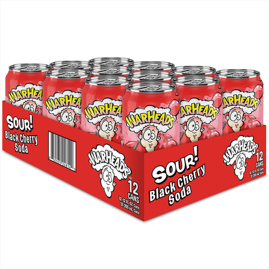 Warheads Sour Black Cherry Soda 12 x 355ml Cans