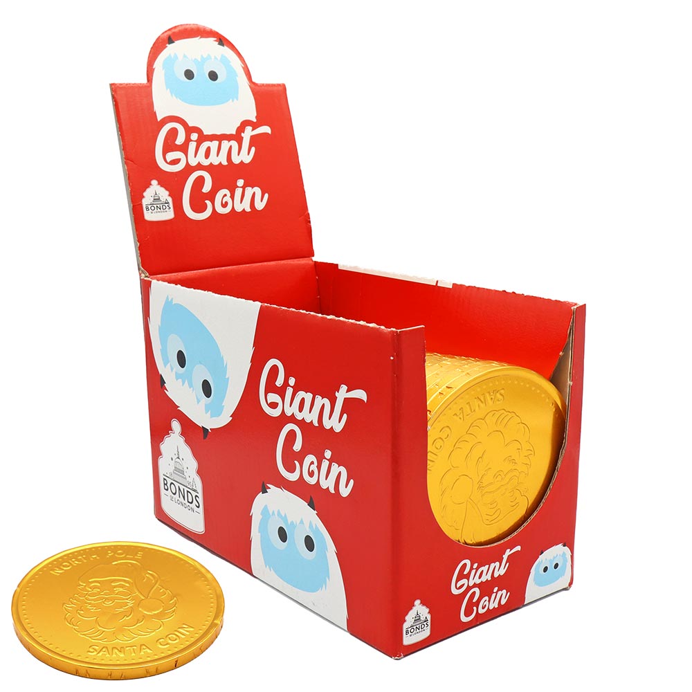 Bonds Giant Gold Santa Chocolate Coin 50g (Box of 24)
