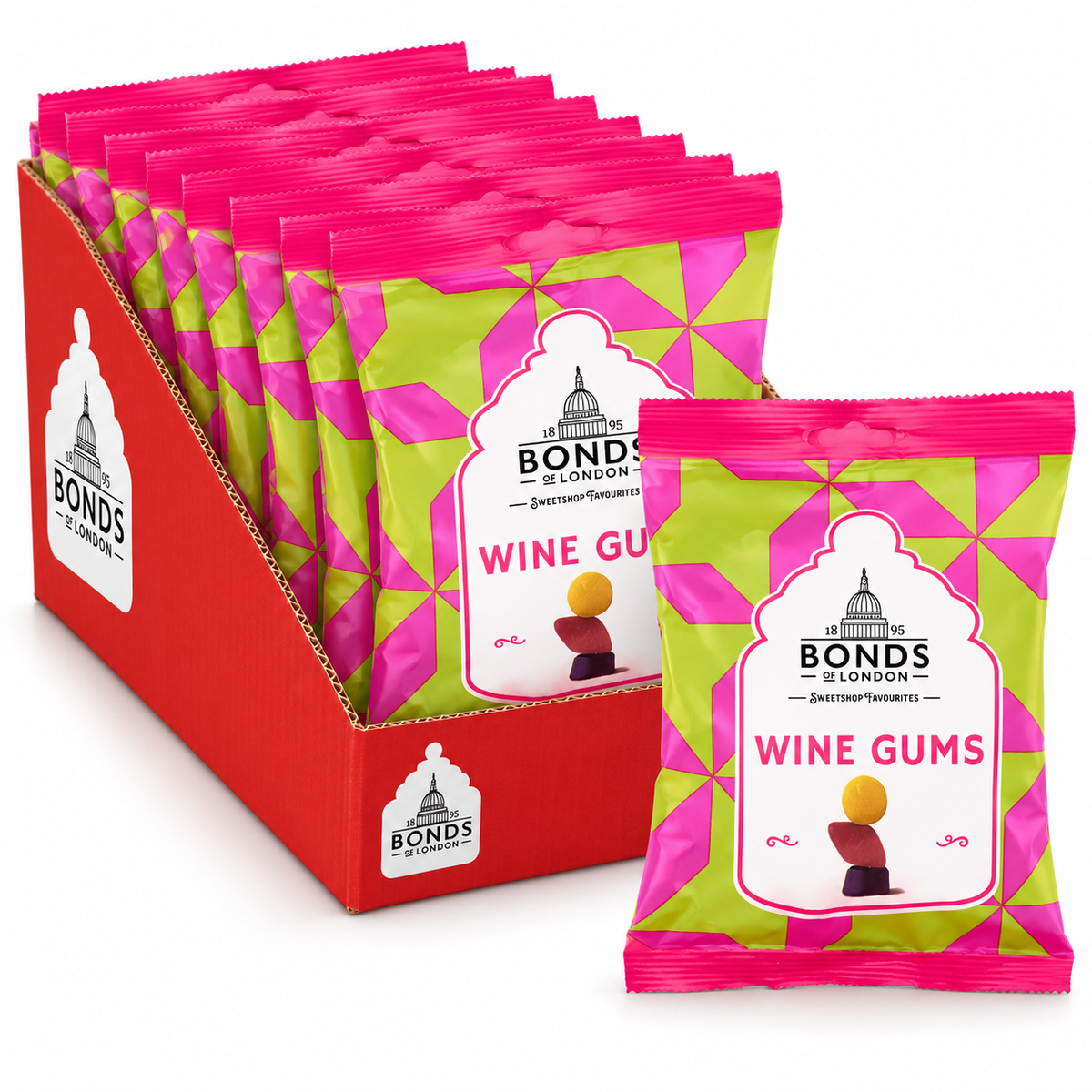 Bonds Wine Gums Bag 120g (6 & 12 Bags)